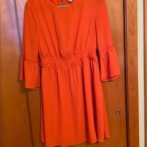 Orange Rushed H&M Dress